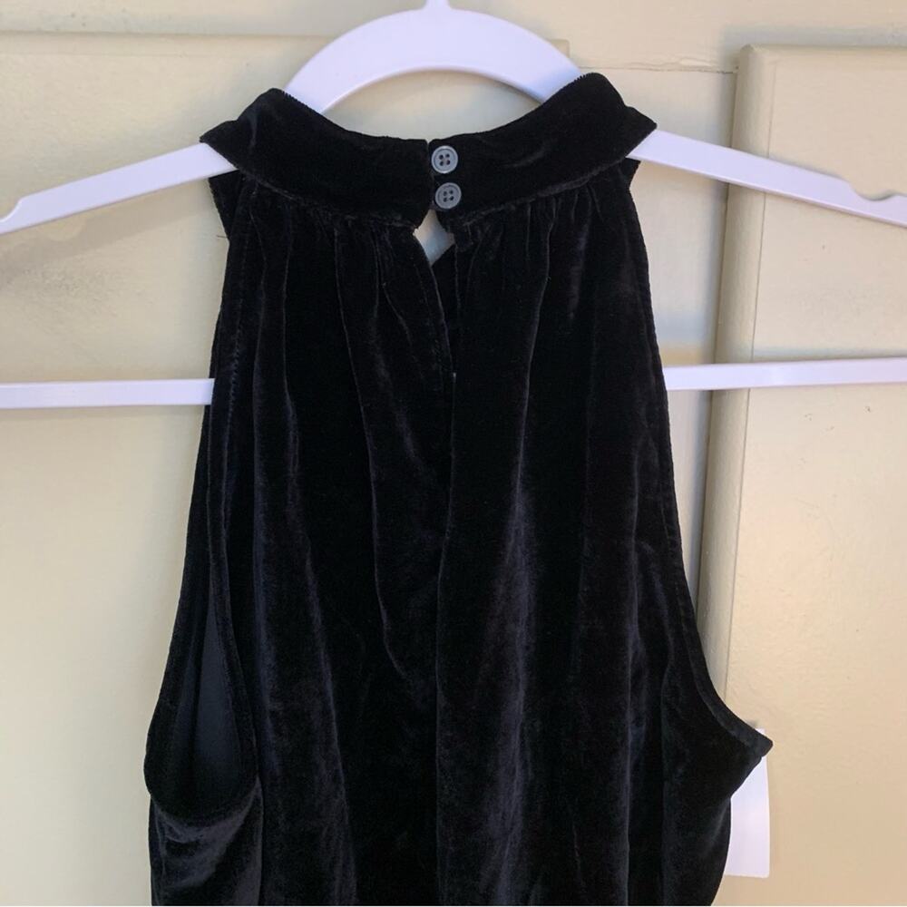 Loft Womens Black Velvet Halter Top Size XS Preppy Formal Classic High Neck - Picture 8 of 8